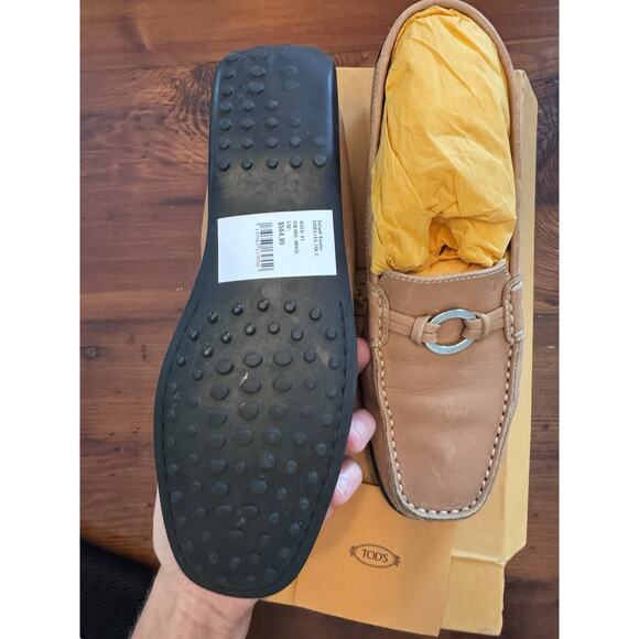 Tod's Women's Brown Calf Leather Loafers Size 11 - Picture 3 of 16